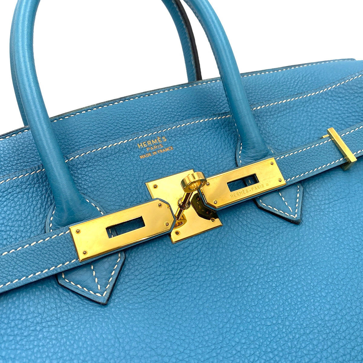 HERMES BIRKIN 35 BLUE JEAN TOGO HAND BAG □F GHW 90248826