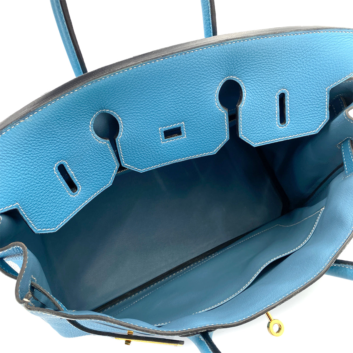 HERMES BIRKIN 35 BLUE JEAN TOGO HAND BAG □F GHW 90248826