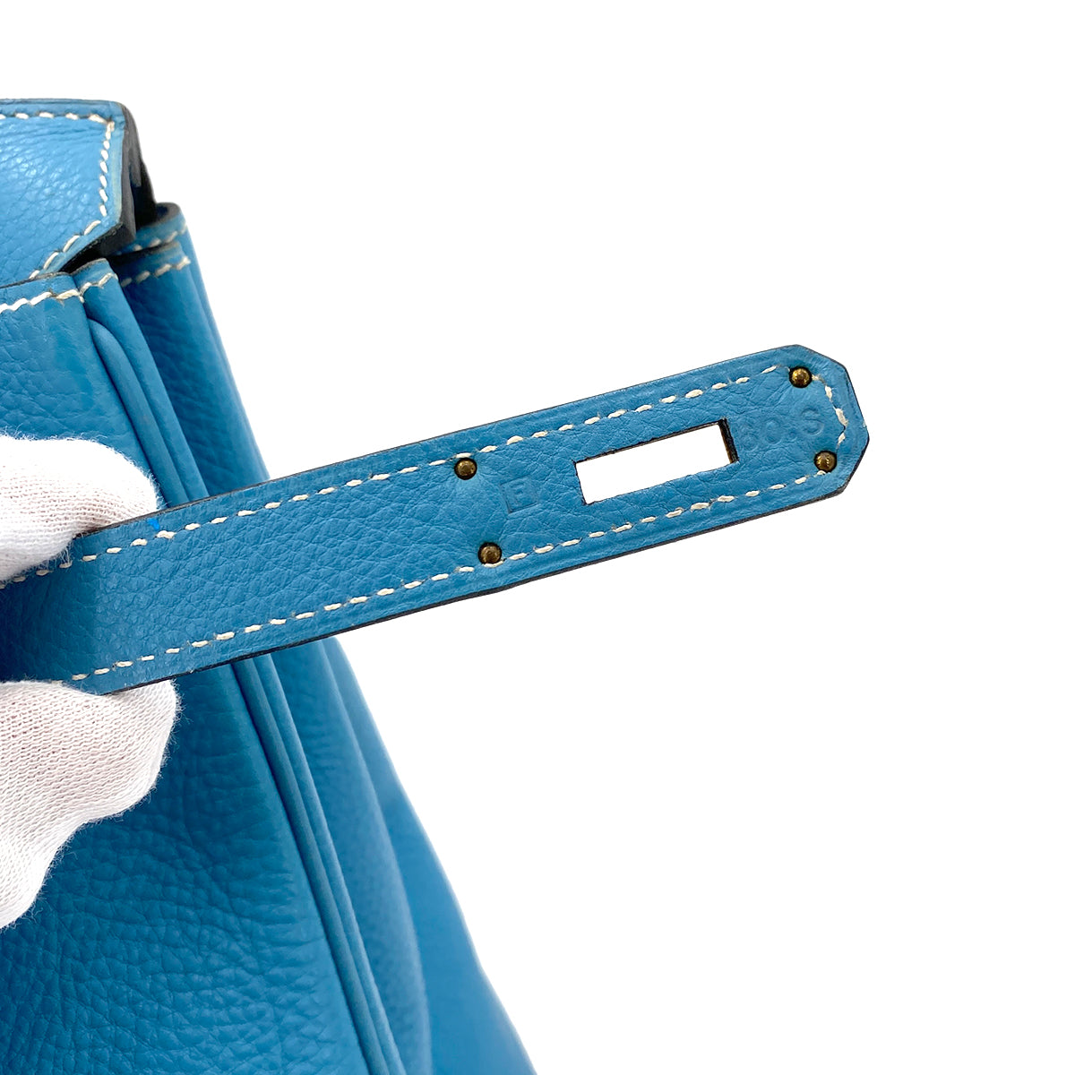 HERMES BIRKIN 35 BLUE JEAN TOGO HAND BAG □F GHW 90248826