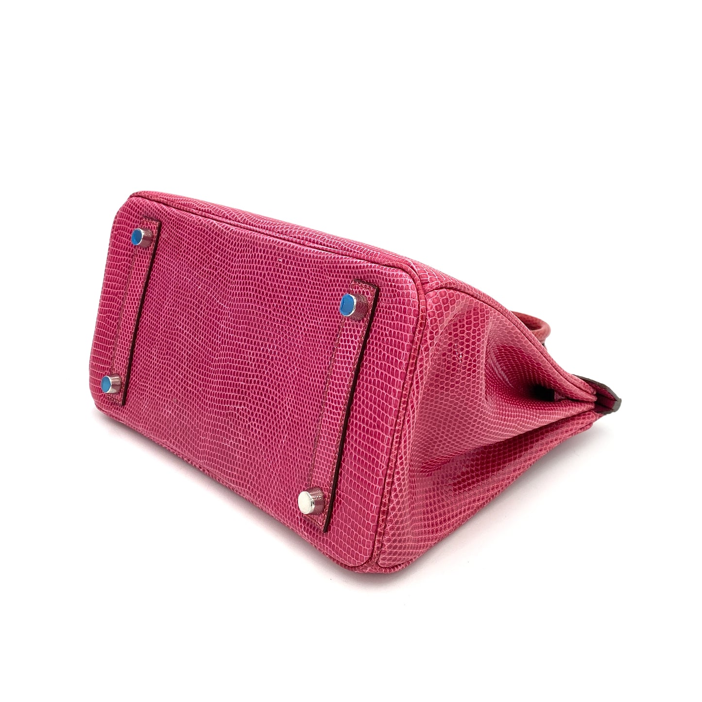 HERMES BIRKIN 25 FUSCHIA PINK LIZARD HAND BAG □L SHW 90248833