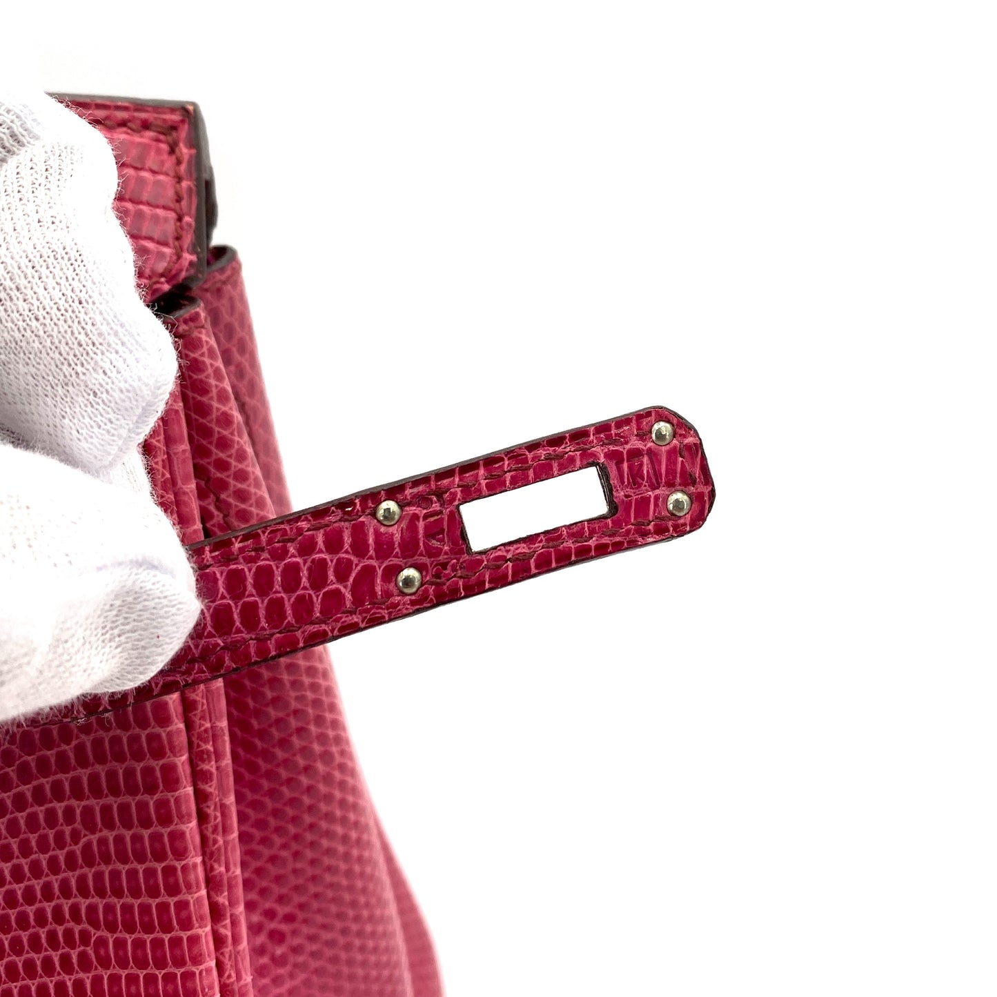 HERMES BIRKIN 25 FUSCHIA PINK LIZARD HAND BAG □L SHW 90248833