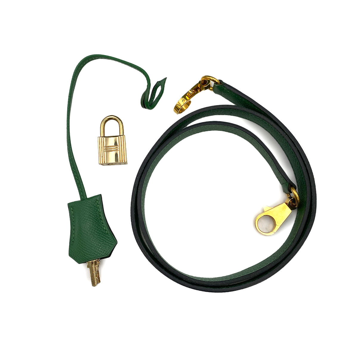 HERMES BOLIDE 35 GREEN TYPE COUCHEVEL HAND SHOULDER BAG □E 90248835