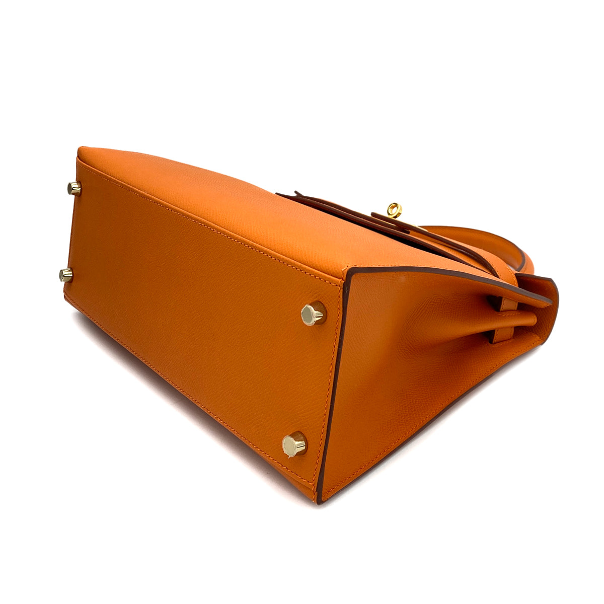HERMES KELLY 28 SELLIER ORANGE EPSOM HAND SHOULDER BAG □M 90249019