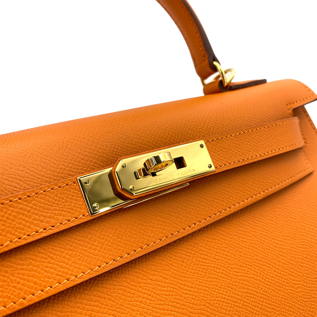 HERMES KELLY 28 SELLIER ORANGE EPSOM HAND SHOULDER BAG □M 90249019