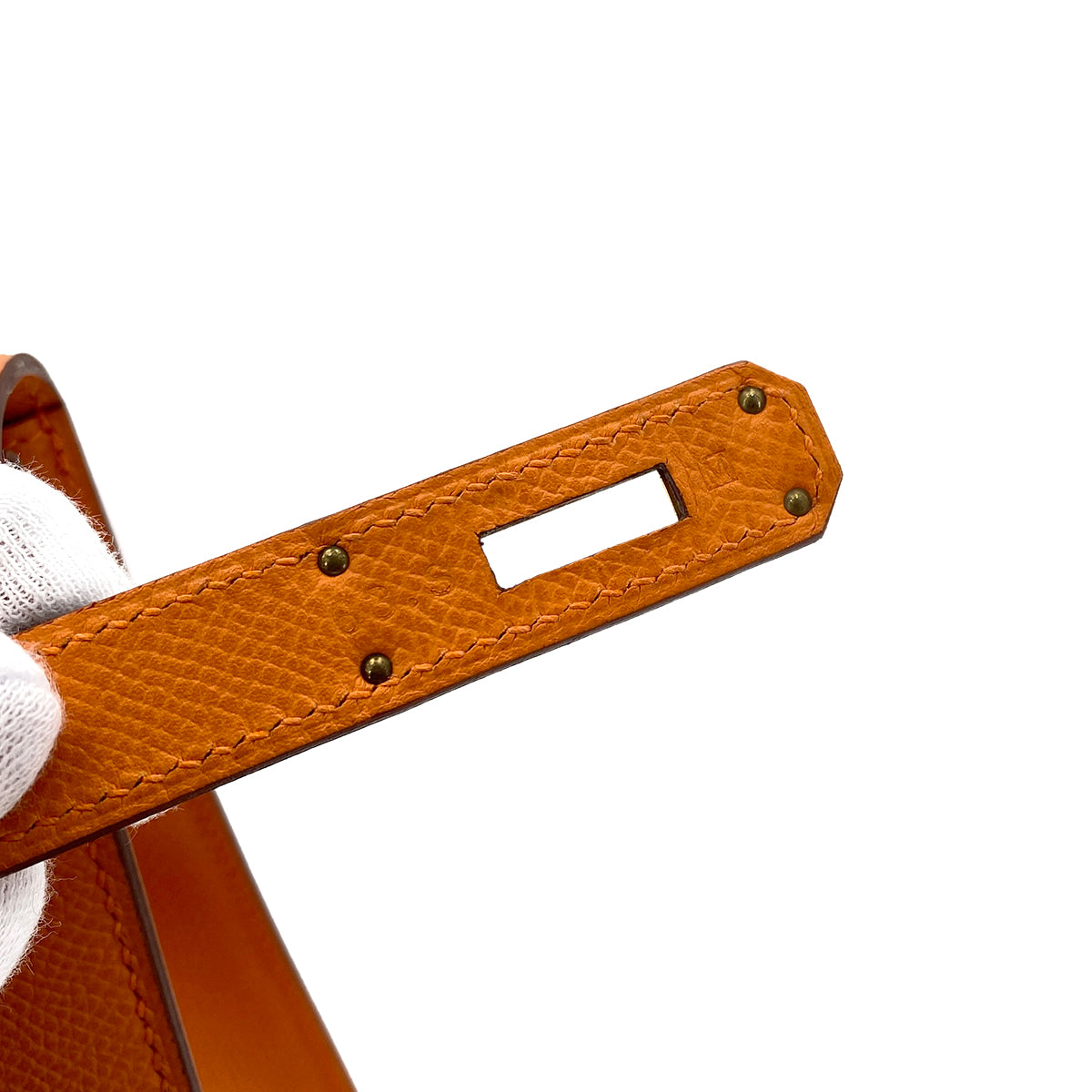 HERMES KELLY 28 SELLIER ORANGE EPSOM HAND SHOULDER BAG □M 90249019