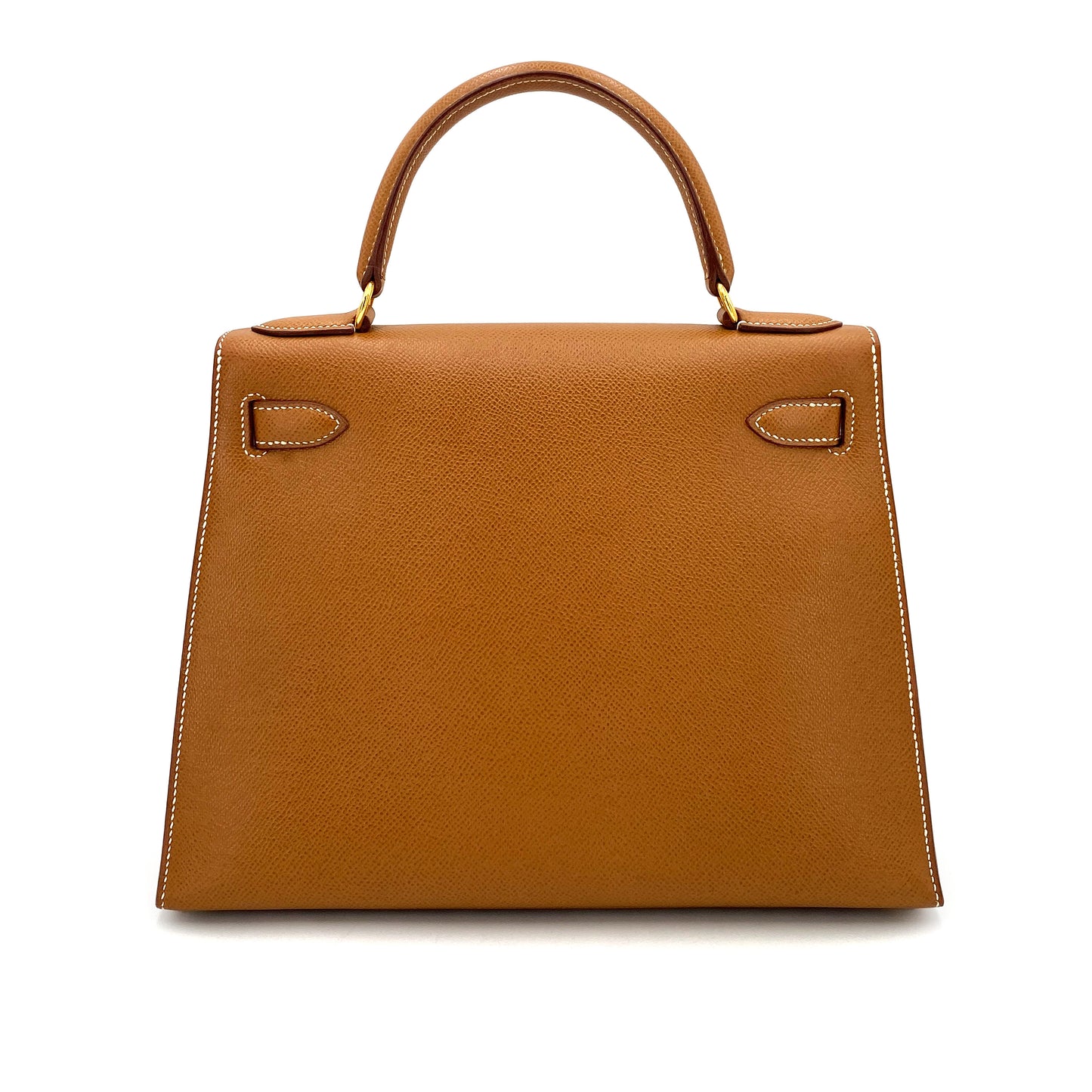 HERMES KELLY 28 SELLIER GOLD COUCHEVEL HAND SHOULDER BAG 〇Y 90249025