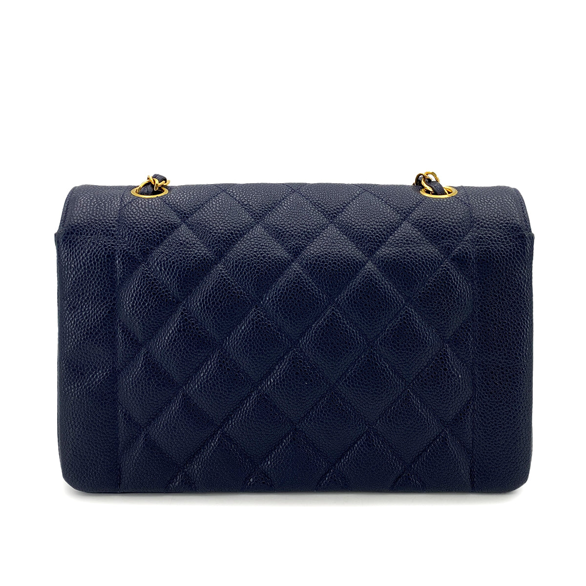 CHANEL VINTAGE DIANA MEDIUM CHAIN SHOULDER BAG NAVY CAVIAR SKIN 90249035