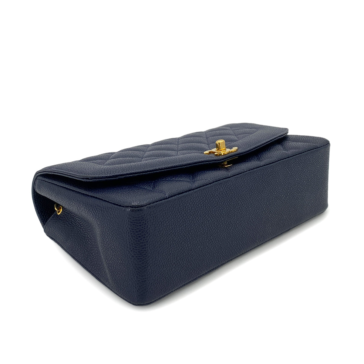 CHANEL VINTAGE DIANA MEDIUM CHAIN SHOULDER BAG NAVY CAVIAR SKIN 90249035