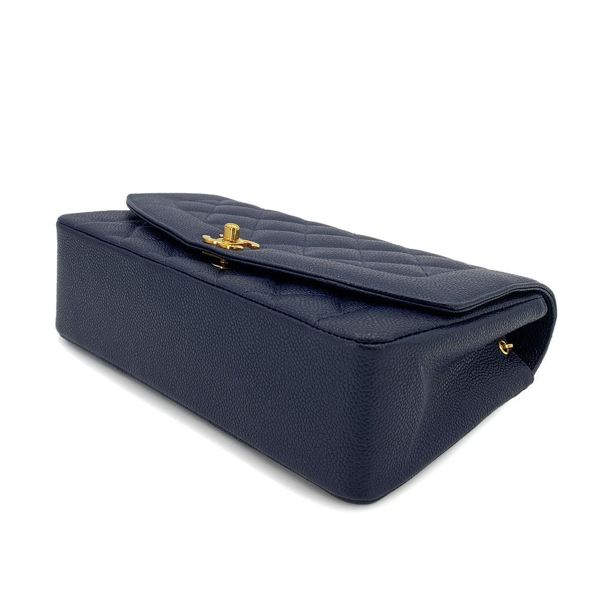 CHANEL VINTAGE DIANA MEDIUM CHAIN SHOULDER BAG NAVY CAVIAR SKIN 90249035