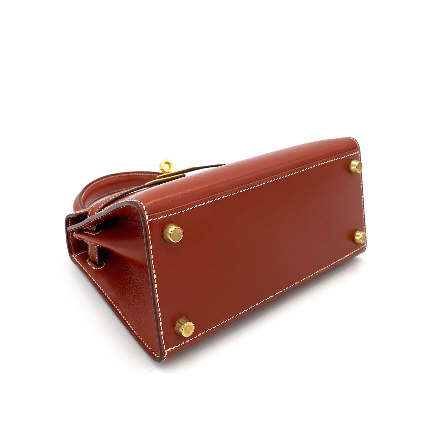 HERMES MINI KELLY 20 BRICK BOXCALF HAND SHOULDER BAG 〇W 90249068