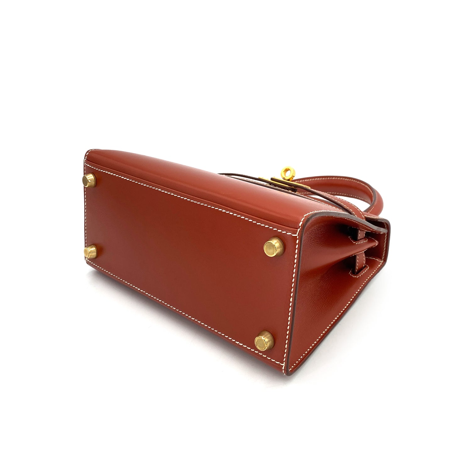 HERMES MINI KELLY 20 BRICK BOXCALF HAND SHOULDER BAG 〇W 90249068