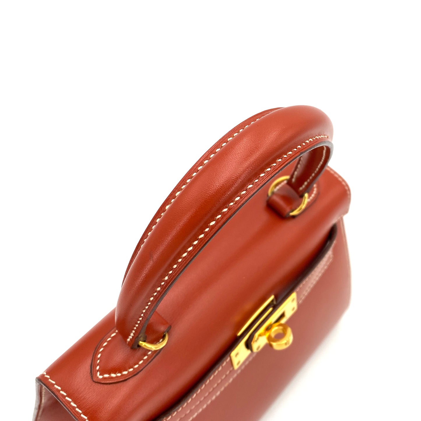 HERMES MINI KELLY 20 BRICK BOXCALF HAND SHOULDER BAG 〇W 90249068