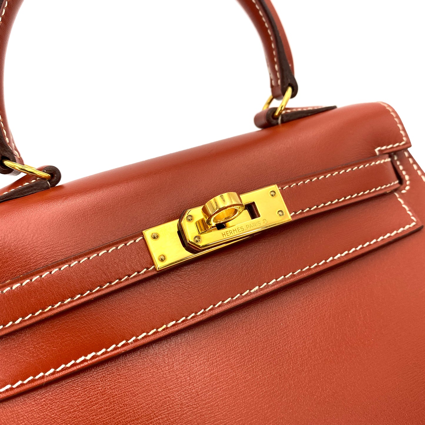 HERMES MINI KELLY 20 BRICK BOXCALF HAND SHOULDER BAG 〇W 90249068