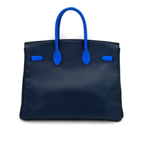 HERMES BIRKIN 35 NAVY BLUE TYPE COUCHEVEL HAND BAG 〇X 90249072 - PURPOSE