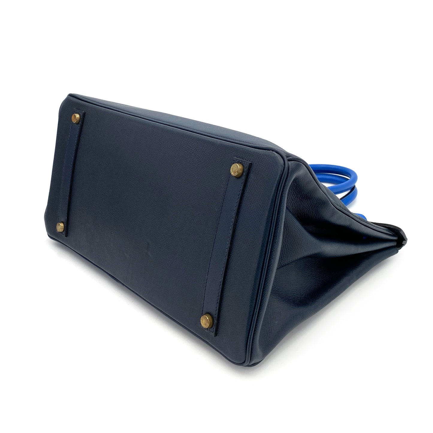 HERMES BIRKIN 35 NAVY BLUE TYPE COUCHEVEL HAND BAG 〇X 90249072