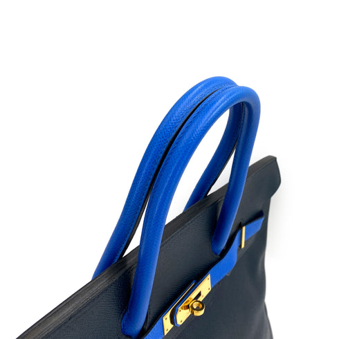 HERMES BIRKIN 35 NAVY BLUE TYPE COUCHEVEL HAND BAG 〇X 90249072 - PURPOSE