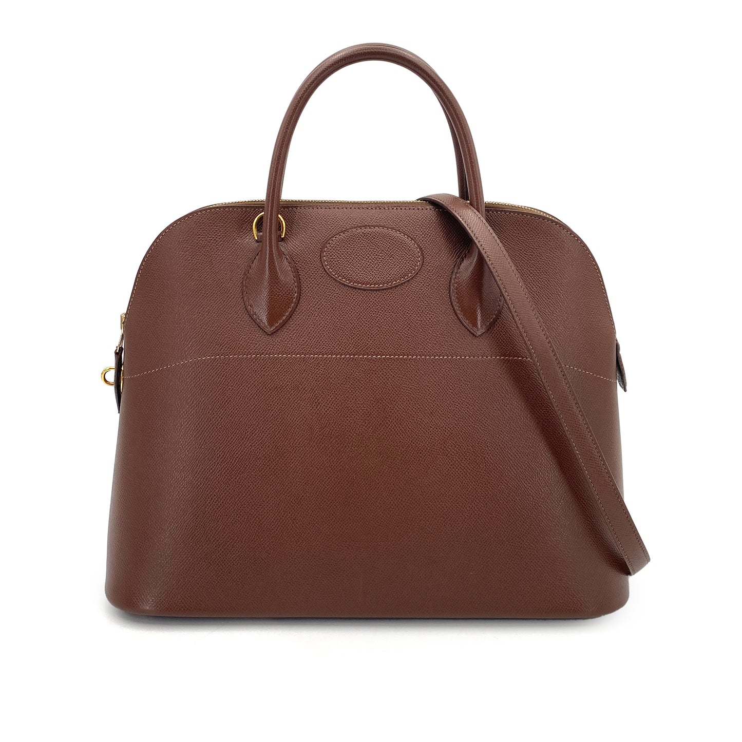 HERMES BOLIDE 35 HAVANE COUCHEVEL HAND SHOULDER BAG □C 90249470