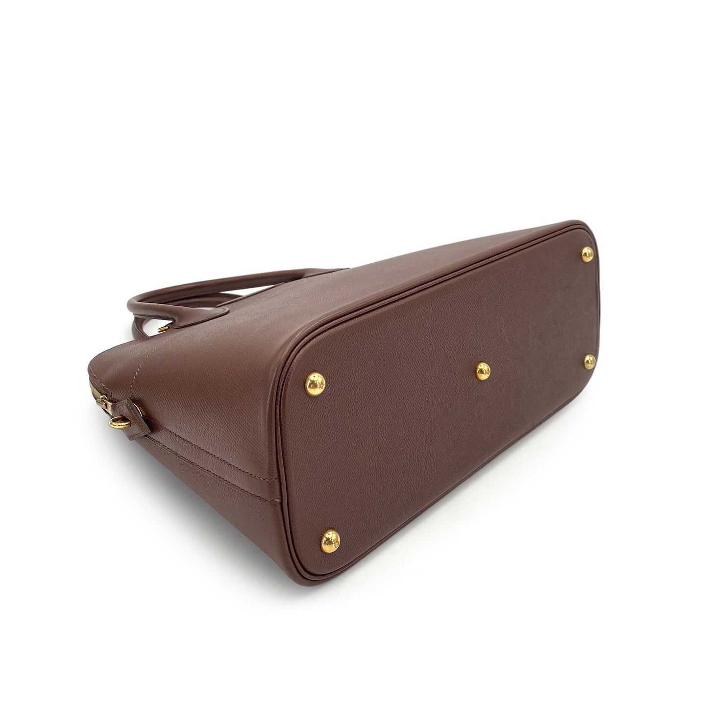HERMES BOLIDE 35 HAVANE COUCHEVEL HAND SHOULDER BAG □C 90249470