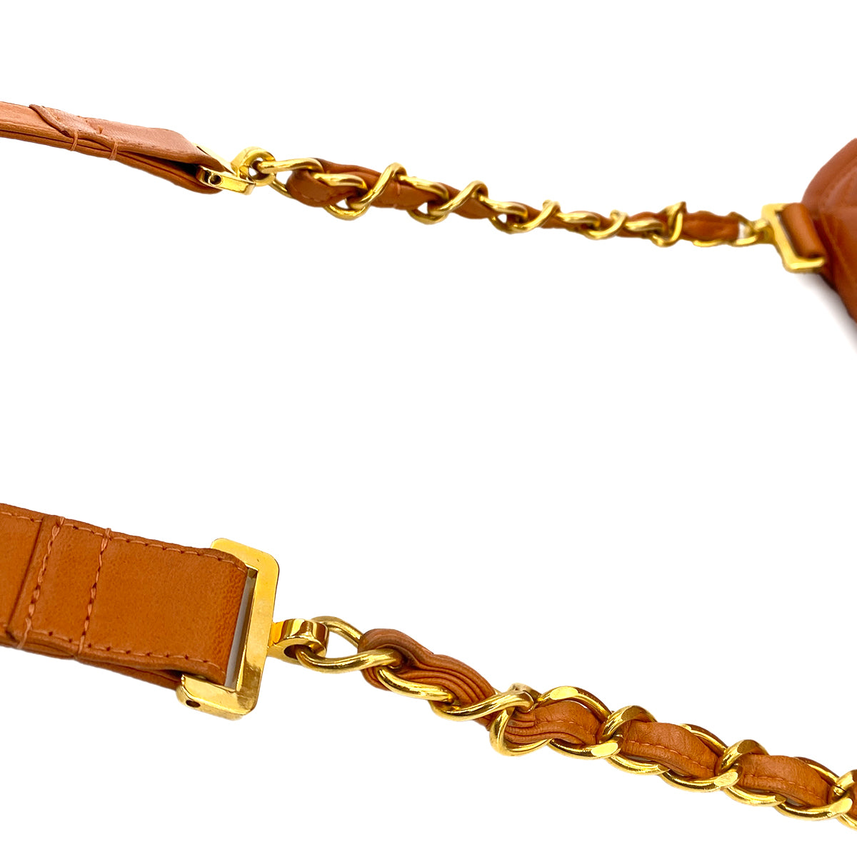 CHANEL VINTAGE MATELASSE CHAIN BACKPACK ORANGE LAMB SKIN 90249471