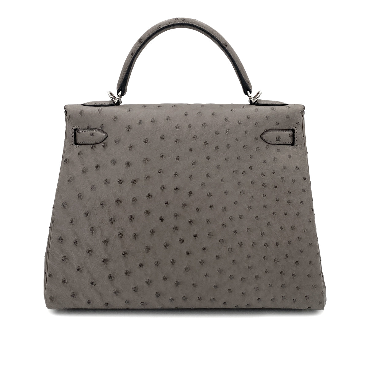 HERMES KELLY 32 RETOURNE GRAY TYPE OSTRICH HAND SHOULDER BAG □M 90249810