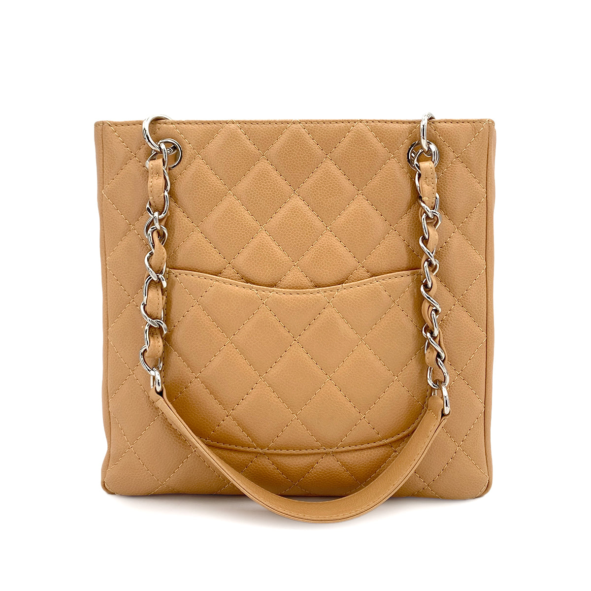 CHANEL VINTAGE PST TOTE BAG BEIGE CAVIAR SKIN 90249813