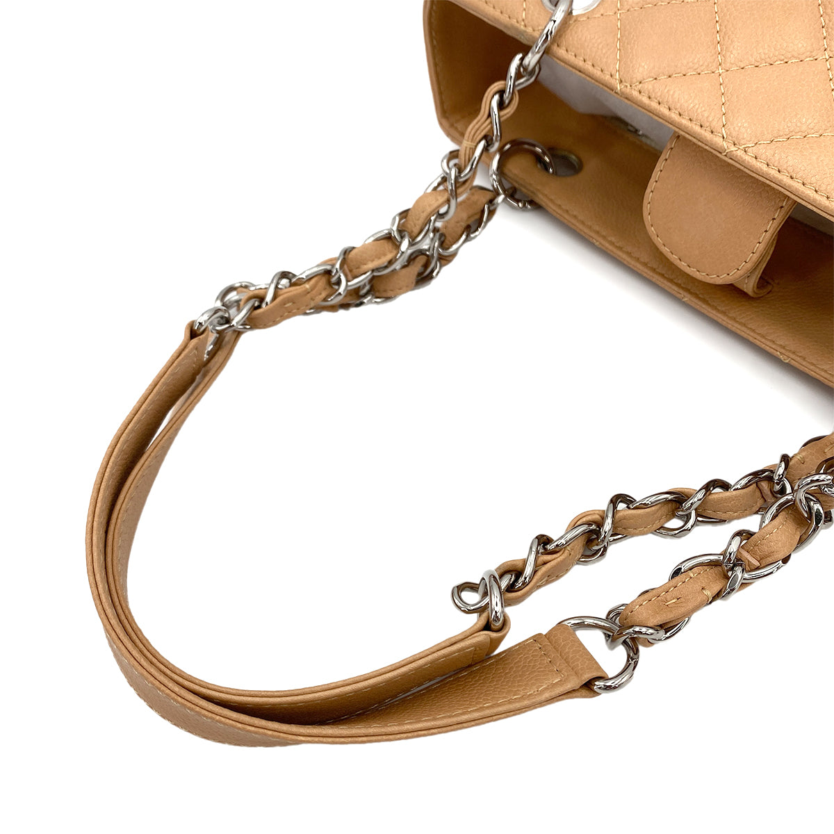 CHANEL VINTAGE PST TOTE BAG BEIGE CAVIAR SKIN 90249813