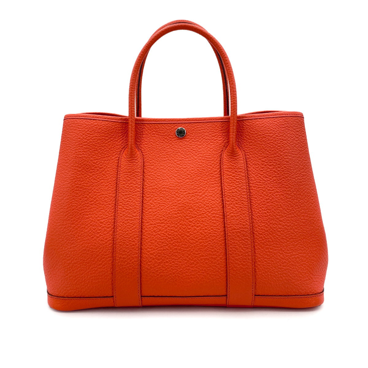 HERMES GARDEN PARTY PM CAMAILS ORANGE POPPY VACHE COUNTRY TOTE BAG A 90249814