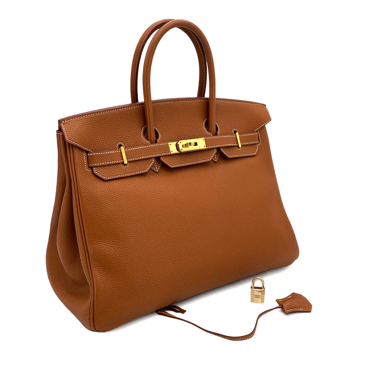 HERMES BIRKIN 35 GOLD TAURILLON CLEMENCE HAND BAG □E GHW 90249819