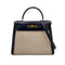 HERMES KELLY 28 SELLIER NAVY BOX CALF TOILE H HAND SHOULDER BAG 〇C 90249821 - PURPOSE