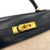 HERMES KELLY 28 SELLIER NAVY BOX CALF TOILE H HAND SHOULDER BAG 〇C 90249821 - PURPOSE