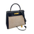 HERMES KELLY 28 SELLIER NAVY BOX CALF TOILE H HAND SHOULDER BAG 〇C 90249821 - PURPOSE