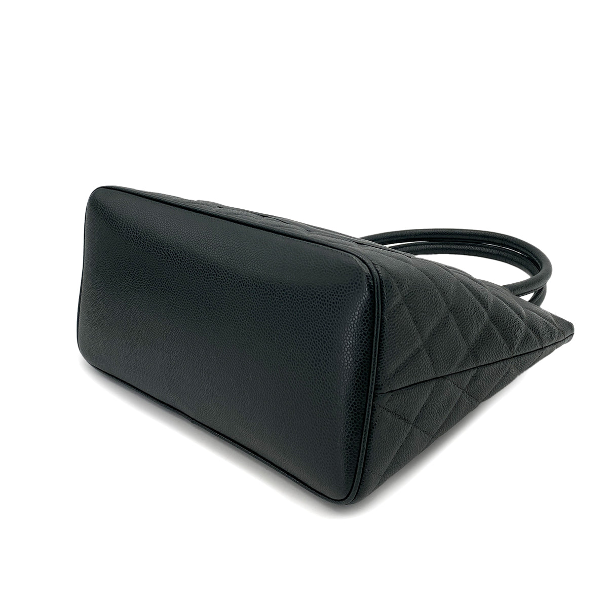 CHANEL VINTAGE MEDALLION TOTE BAG DARK GREEN CAVIAR SKIN 90249866