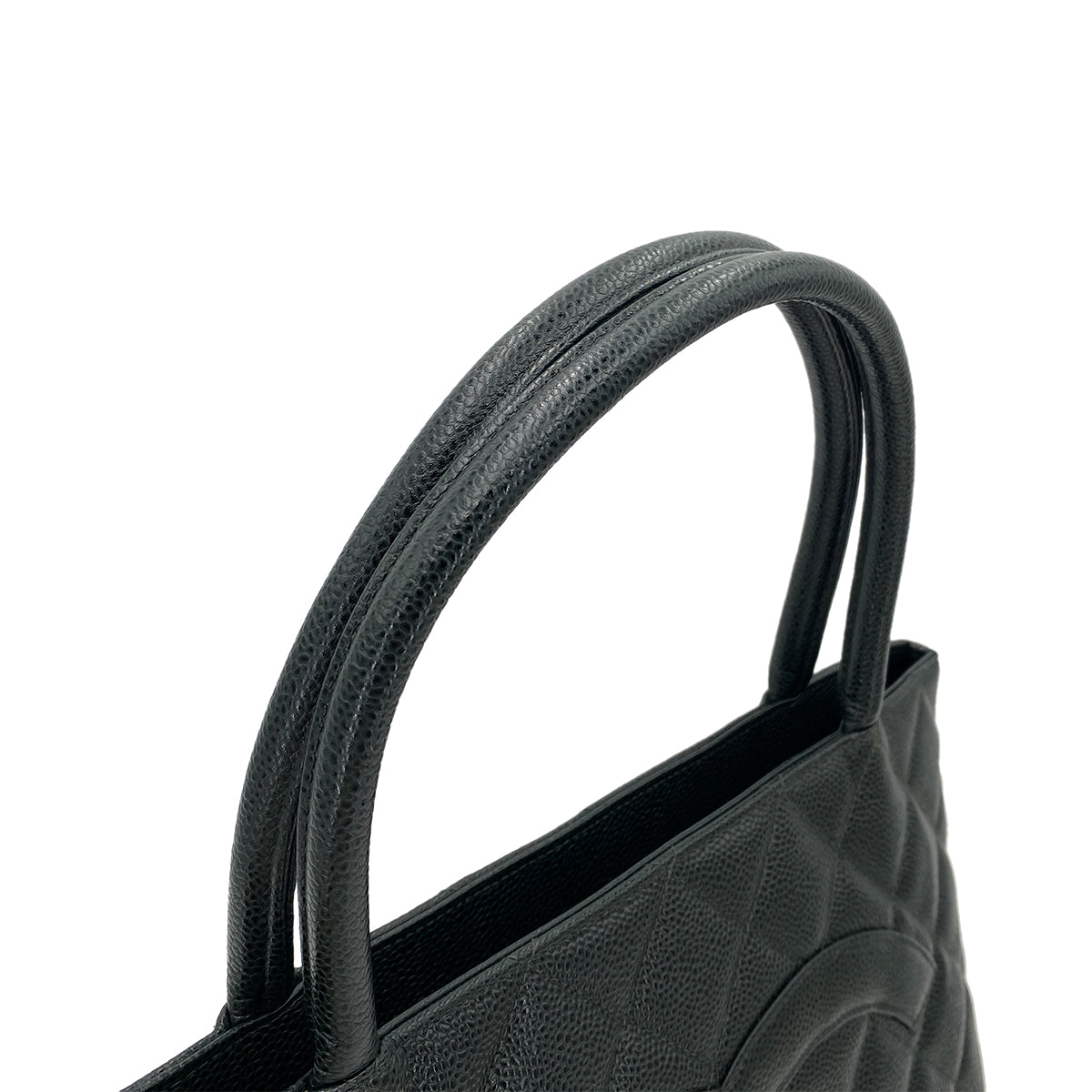 CHANEL VINTAGE MEDALLION TOTE BAG DARK GREEN CAVIAR SKIN 90249866