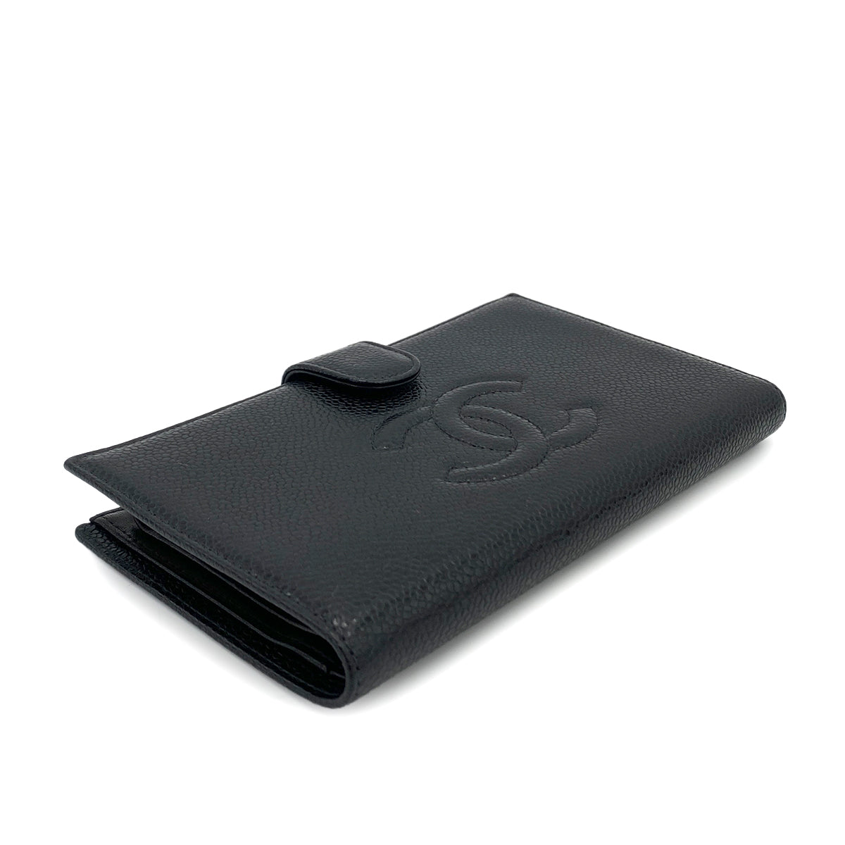 CHANEL VINTAGE BIFOLD LONG WALLET BLACK CAVIAR SKIN 90249883