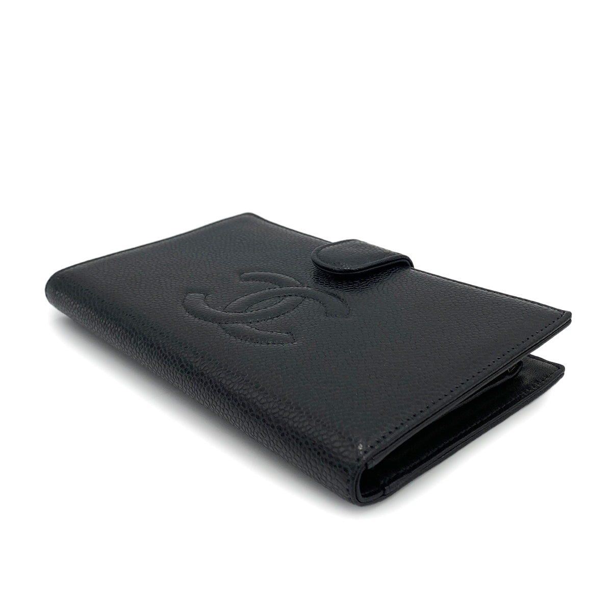 CHANEL VINTAGE BIFOLD LONG WALLET BLACK CAVIAR SKIN 90249883