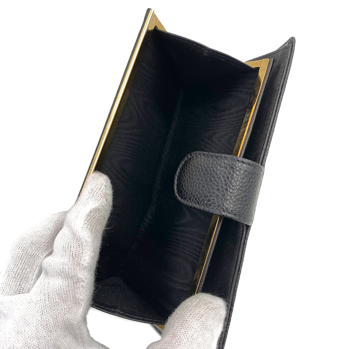 CHANEL VINTAGE BIFOLD LONG WALLET BLACK CAVIAR SKIN 90249883