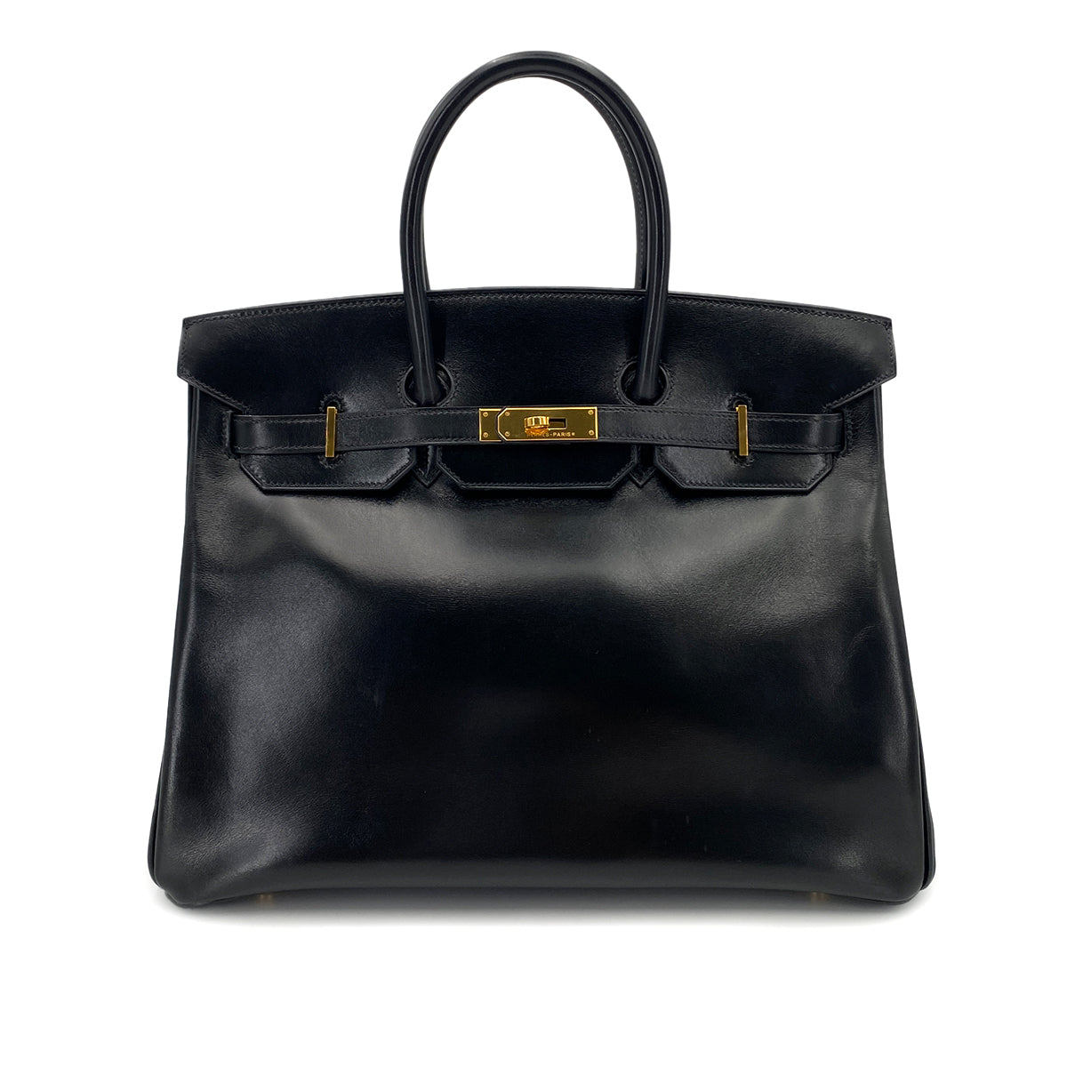 HERMES BIRKIN 35 BLACK BOXCALF HAND BAG □G 90249939