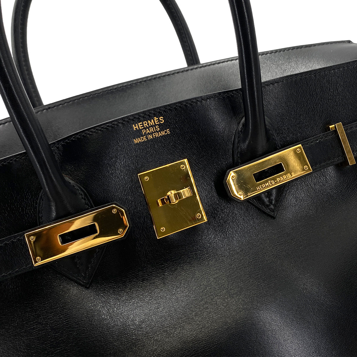 HERMES BIRKIN 35 BLACK BOXCALF HAND BAG □G 90249939