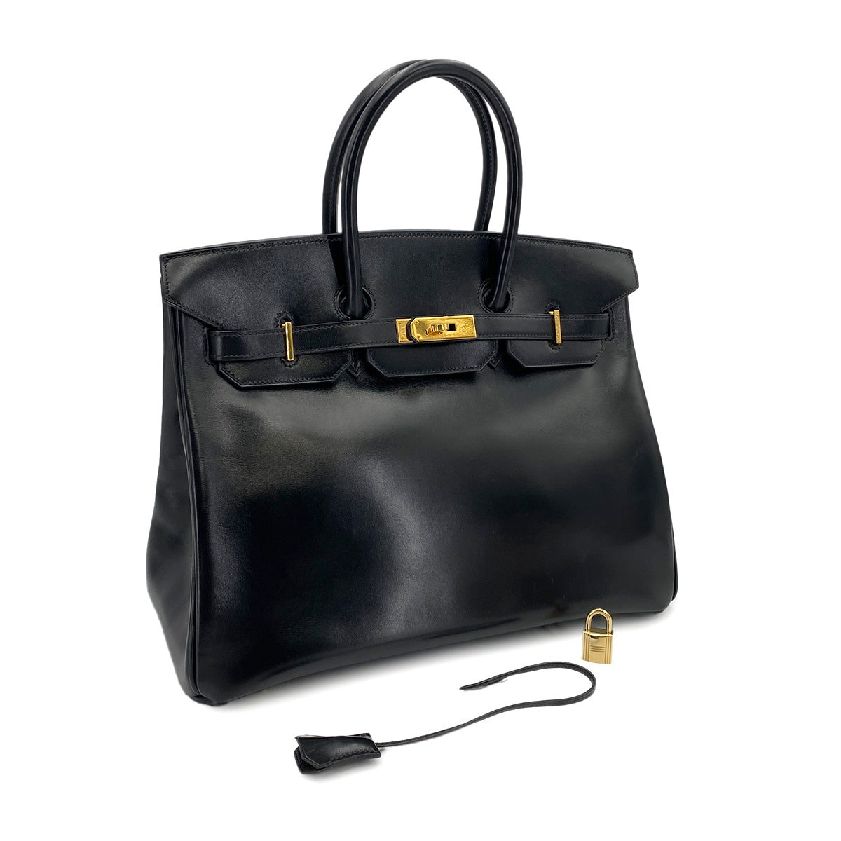 HERMES BIRKIN 35 BLACK BOXCALF HAND BAG □G 90249939