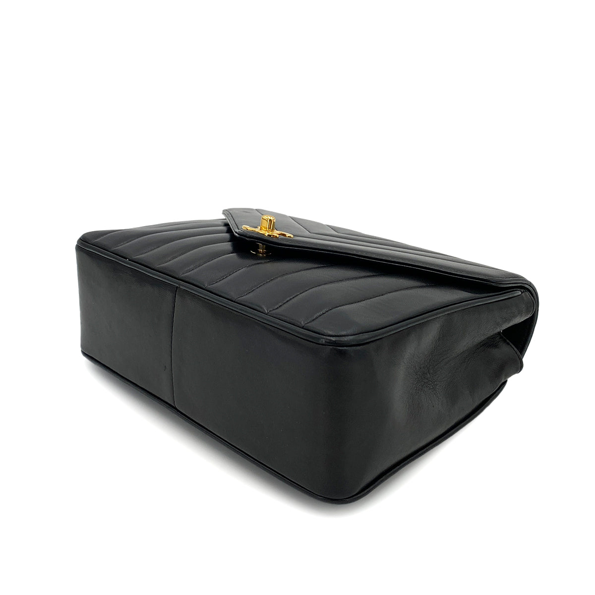 CHANEL VINTAGE MADEMOISELLE CHAIN SHOULDER BAG BLACK LAMB SKIN 90249967