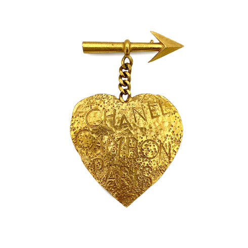 CHANEL VINTAGE HEART&ARROW BROOCH GOLD ACCESSORY 93P 90250077 - PURPOSE