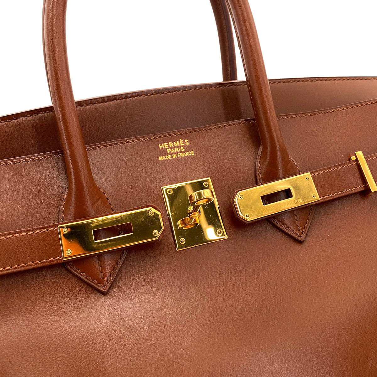 HERMES BIRKIN 35 BROWN TYPE BOXCALF HAND BAG □G 90250080