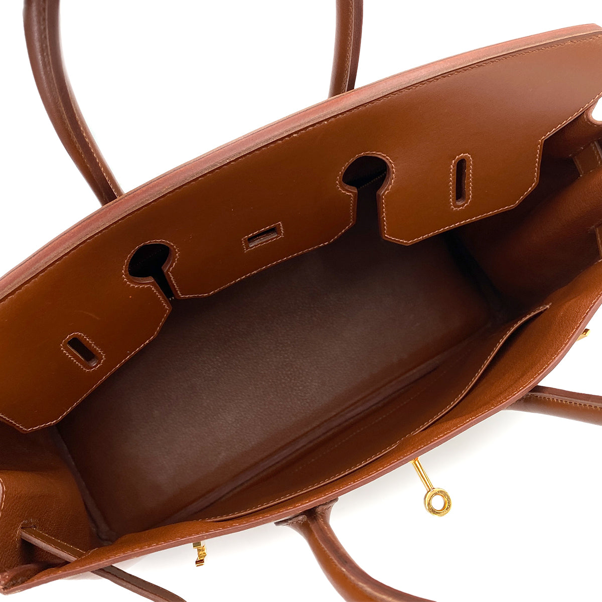 HERMES BIRKIN 35 BROWN TYPE BOXCALF HAND BAG □G 90250080