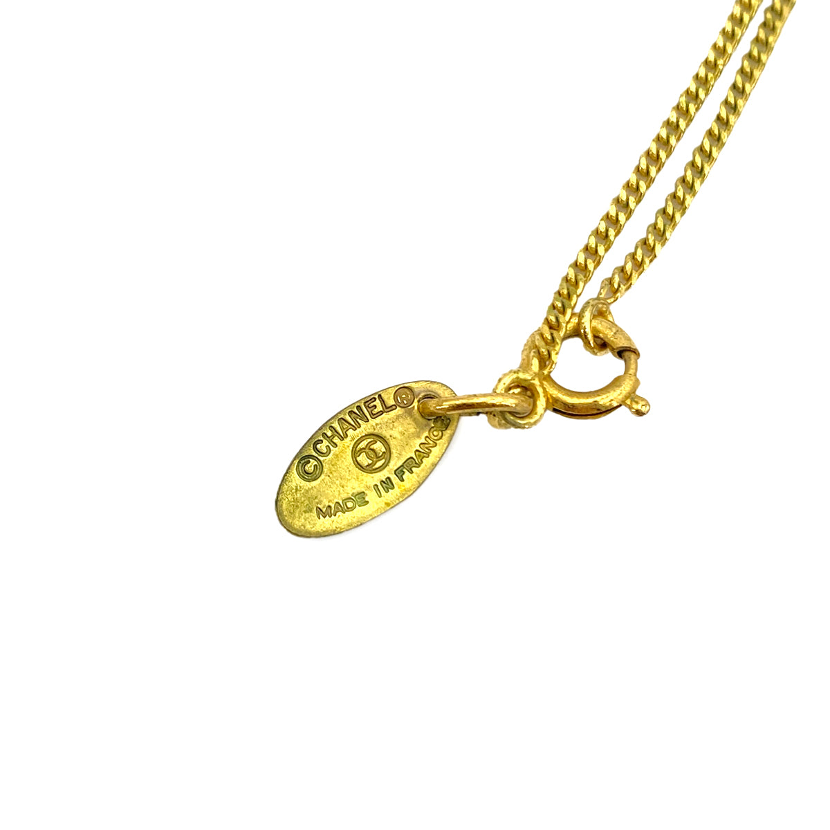 CHANEL VINTAGE NECKLACE ROUND PEARL MOTIF GOLD ACCESSORY 90250082