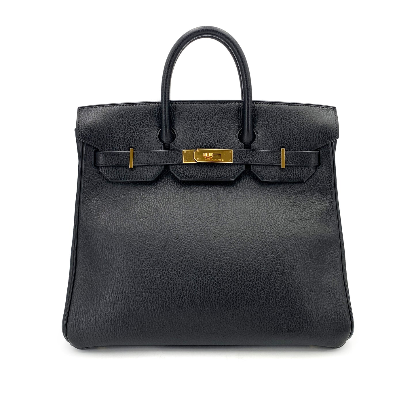 HERMES HAUT A COURROIES 32 BLACK ARDENNES HAND BAG □B 90250275