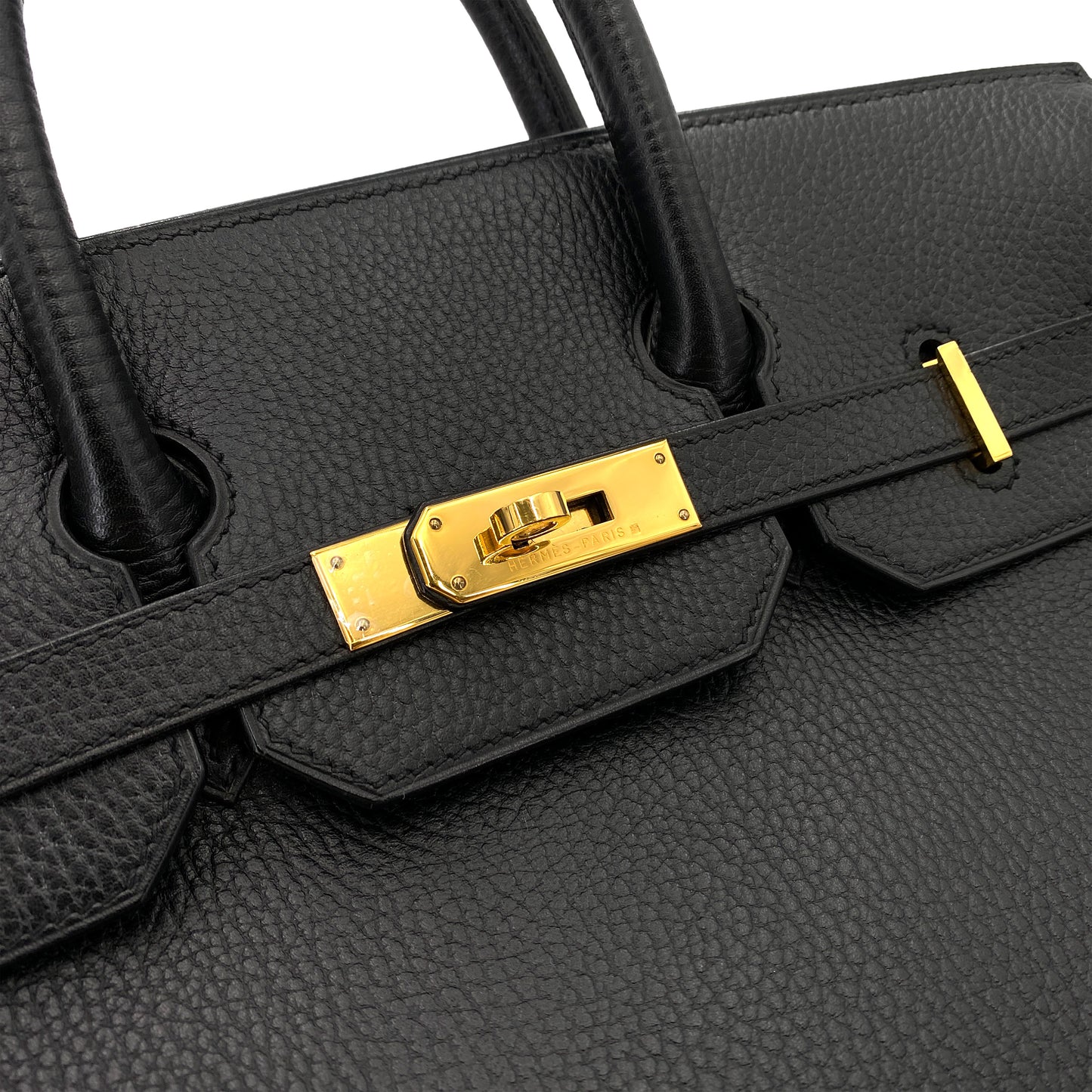 HERMES HAUT A COURROIES 32 BLACK ARDENNES HAND BAG □B 90250275