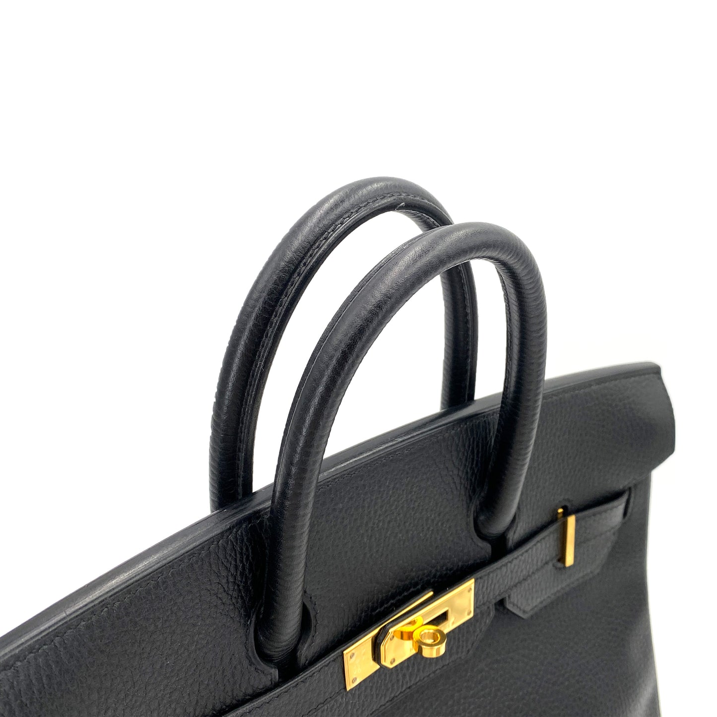HERMES HAUT A COURROIES 32 BLACK ARDENNES HAND BAG □B 90250275
