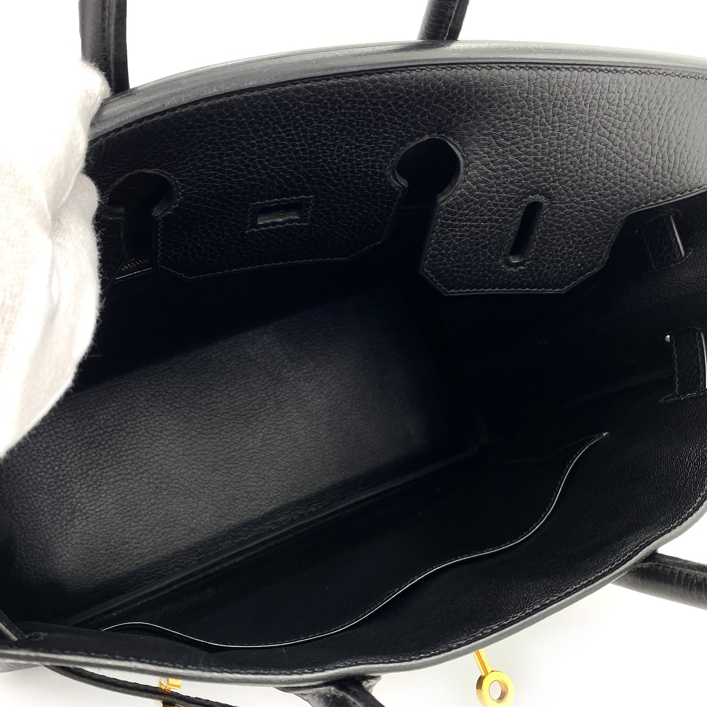 HERMES HAUT A COURROIES 32 BLACK ARDENNES HAND BAG □B 90250275