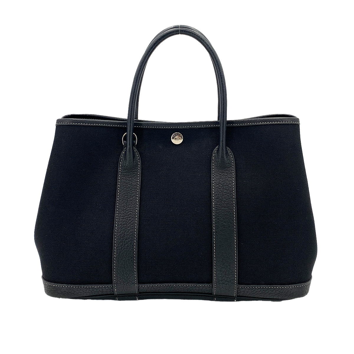 HERMES GARDEN PARTY TPM BLACK TOILE OFFICIER HAND SHOULDER BAG □I 90250281