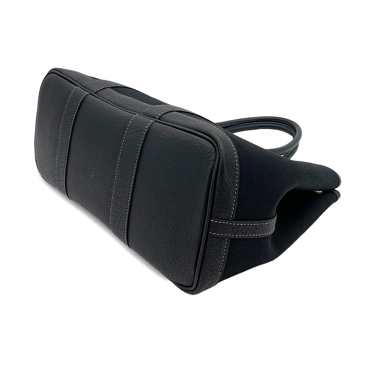 HERMES GARDEN PARTY TPM BLACK TOILE OFFICIER HAND SHOULDER BAG □I 90250281